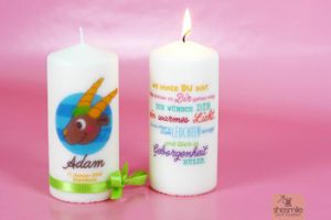 Bastelanleitung und Druckvorlage gestaltet als PDF-E-Book von shesmile für Kerzen bedruckt mit Servietten. Schnell und einfach mit deinen Fotos, Stempeln oder Digistamps.