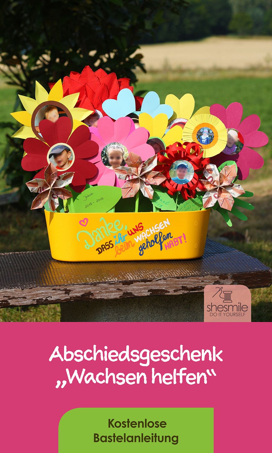 Abschiedsgeschenk Wachsen helfen (Kostenlose Bastelanleitung und Schnittmuster)