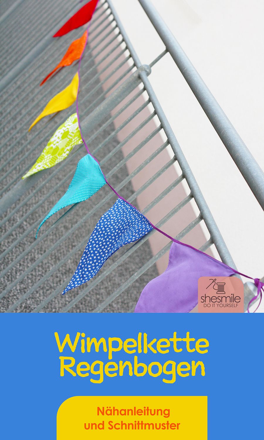Wimpelkette "Regenbogen" (Nähanleitung und Schnittmuster)