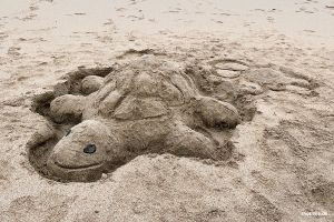 Sandskulptur am Sennen Cove Beach