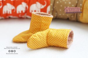 Babyschuhe "Gunilla", genäht für Nele, nach dem E-Book von Kreativlabor Berlin