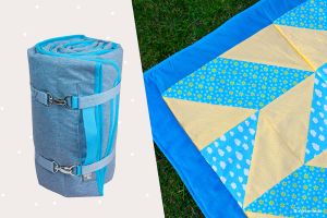 Nähanleitung und Schnittmuster in 2 Varianten gestaltet als PDF-E-Book von shesmile für eine große Patchworkdecke, Kuscheldecke, Erinnerungsdecke oder Picknickdecke GerdaGemütlich.