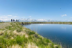 Rutschenweg und Speicherteich Braunkogel, beeindruckendes Panorama und nicht ganz ungefährliche Rutschen. Wandern mit Kindern in der Wildkogel Arena.