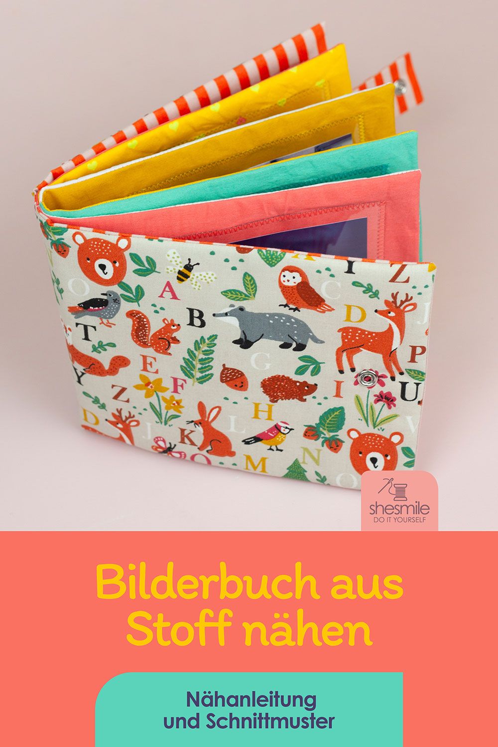 Ein Bilderbuch aus Stoff mit Folientaschen für Fotos nähen