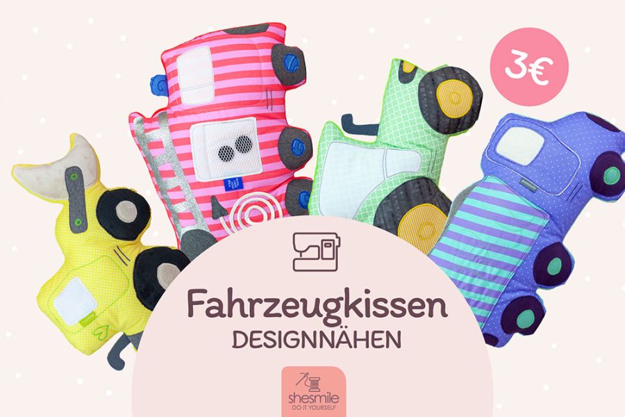 Mitnähen und 5 EUR Wertgutschein sichern! Fahrzeug-Kuschelkissen Designnähen 2024 - Ohne dich schlaf ich nicht ein!