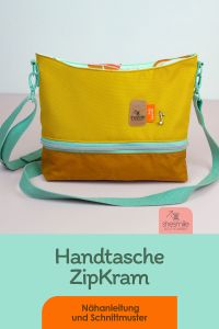 Handtasche ZipKram - Nähanleitung und Schnittmuster von shesmile DIY