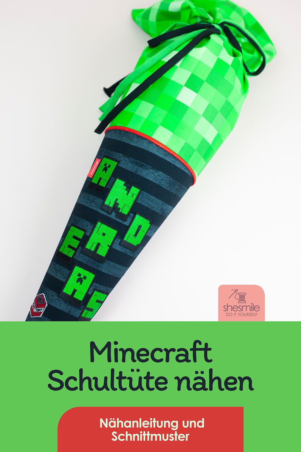 Eine Minecraft Schultüte für das Patenkind nähen (mit Videoanleitung)