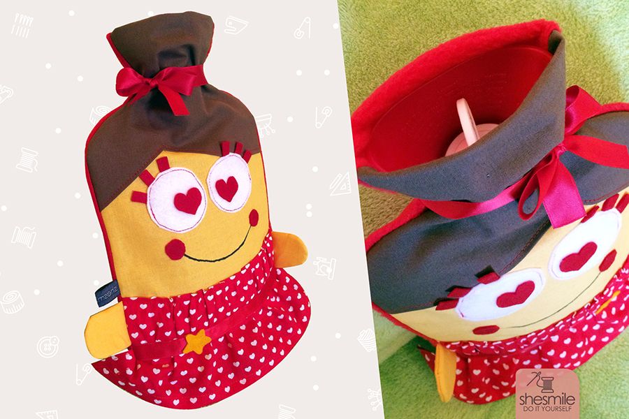 Wärmflaschenüberzug "Fräulein Schlove" (Nähanleitung & Schnittmuster)