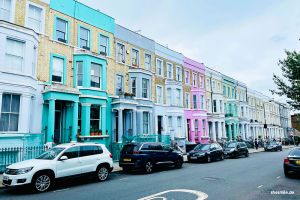 Bunte Häuser in Notting Hill