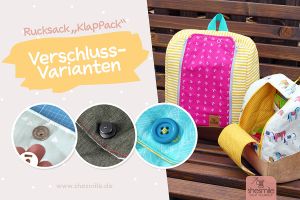 Verschluss-Varianten für den Rucksack KlapPack von shesmile