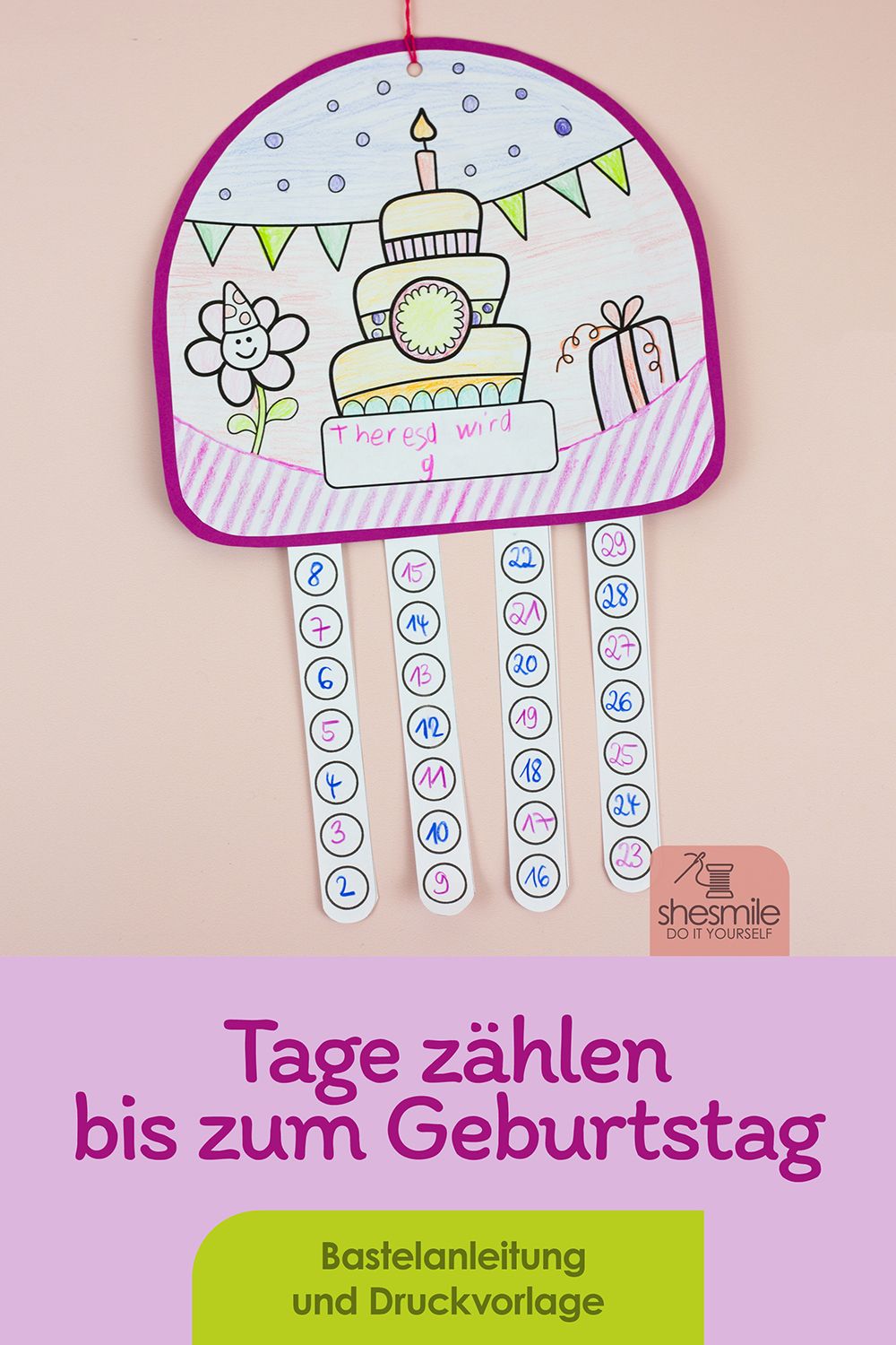 Countdown für Ungeduldige (Bastelanleitung und Druckvorlage)
