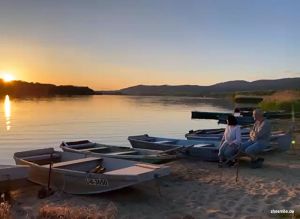 Sonnenuntergang am Lipno Stausee