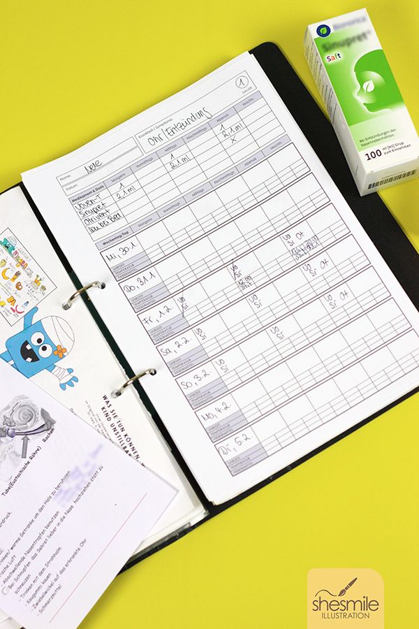 Medikamentenplan mit Krankheitsverlauf (Kostenlose Druckvorlage)