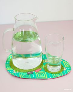 Glasuntersetzer Lieblingsplatz für Karaffe und Wasserglas nähen