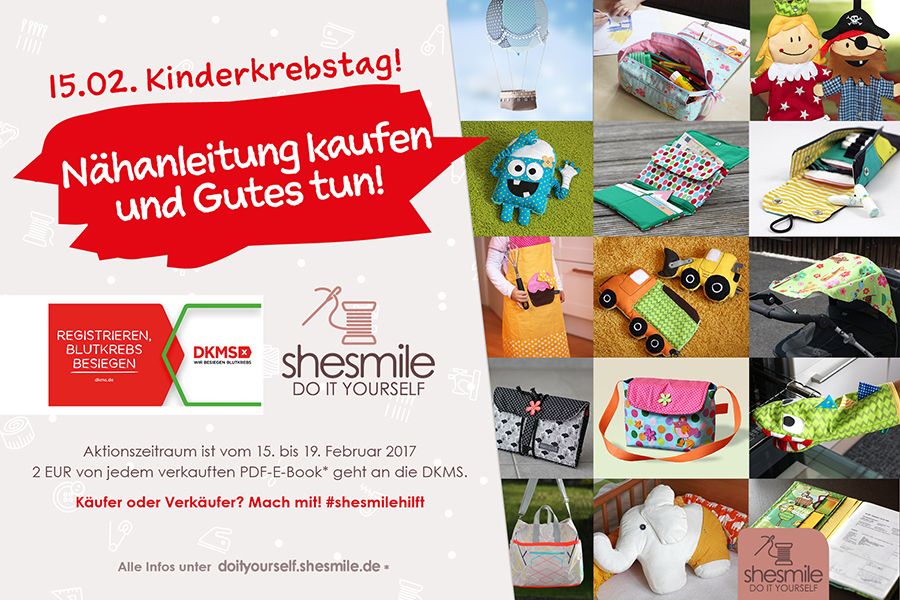 Am 15. Februar ist Kinderkrebstag - Jetzt Nähanleitung kaufen und Gutes tun!