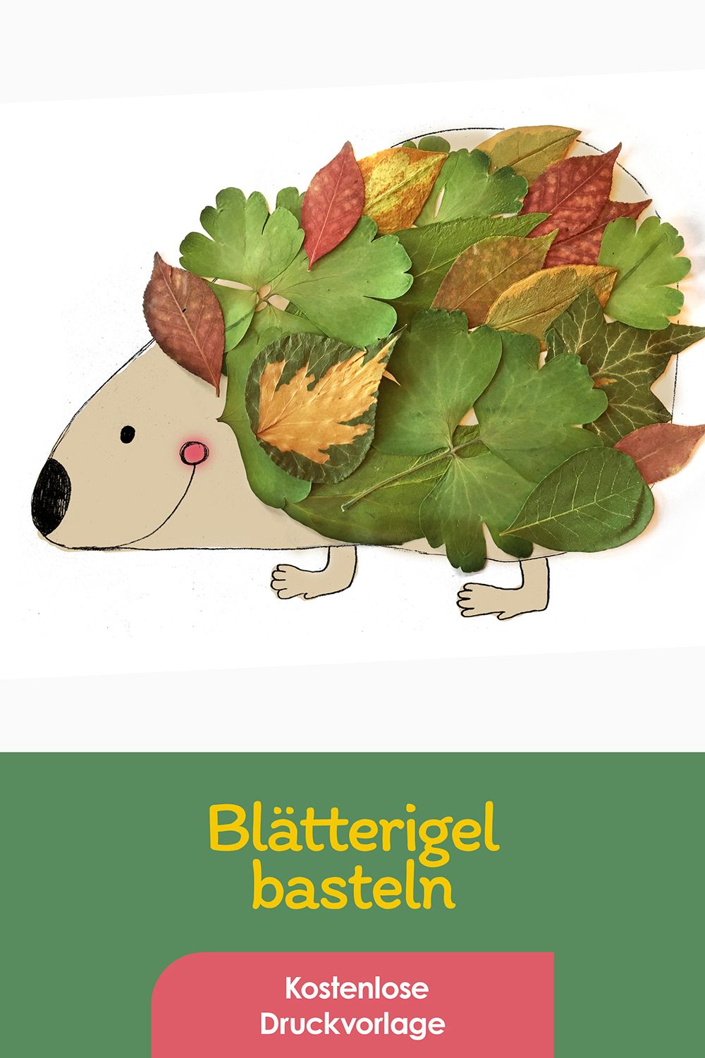 Blättertiere basteln (Kostenlose Bastelanleitung und Druckvorlagen)