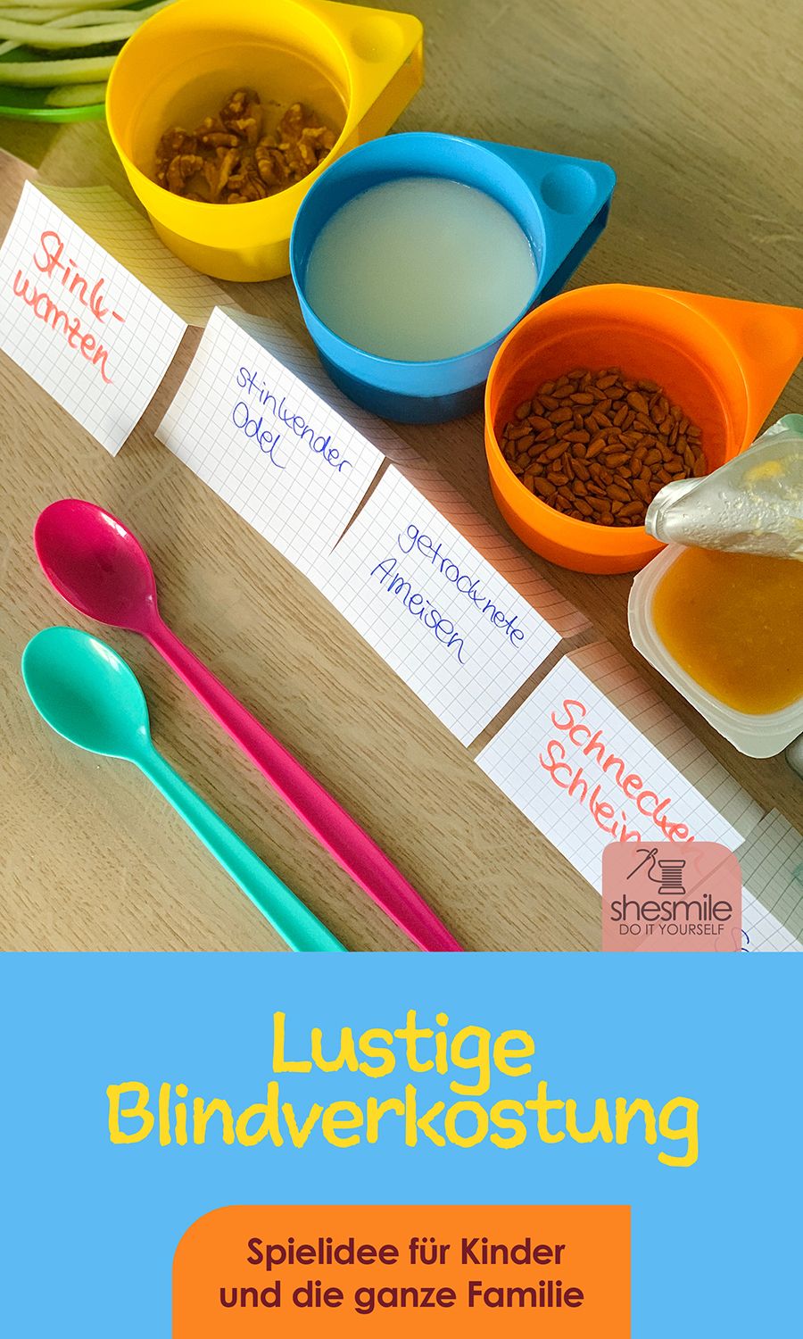 Lustige Blindverkostung für Kinder und die ganze Familie