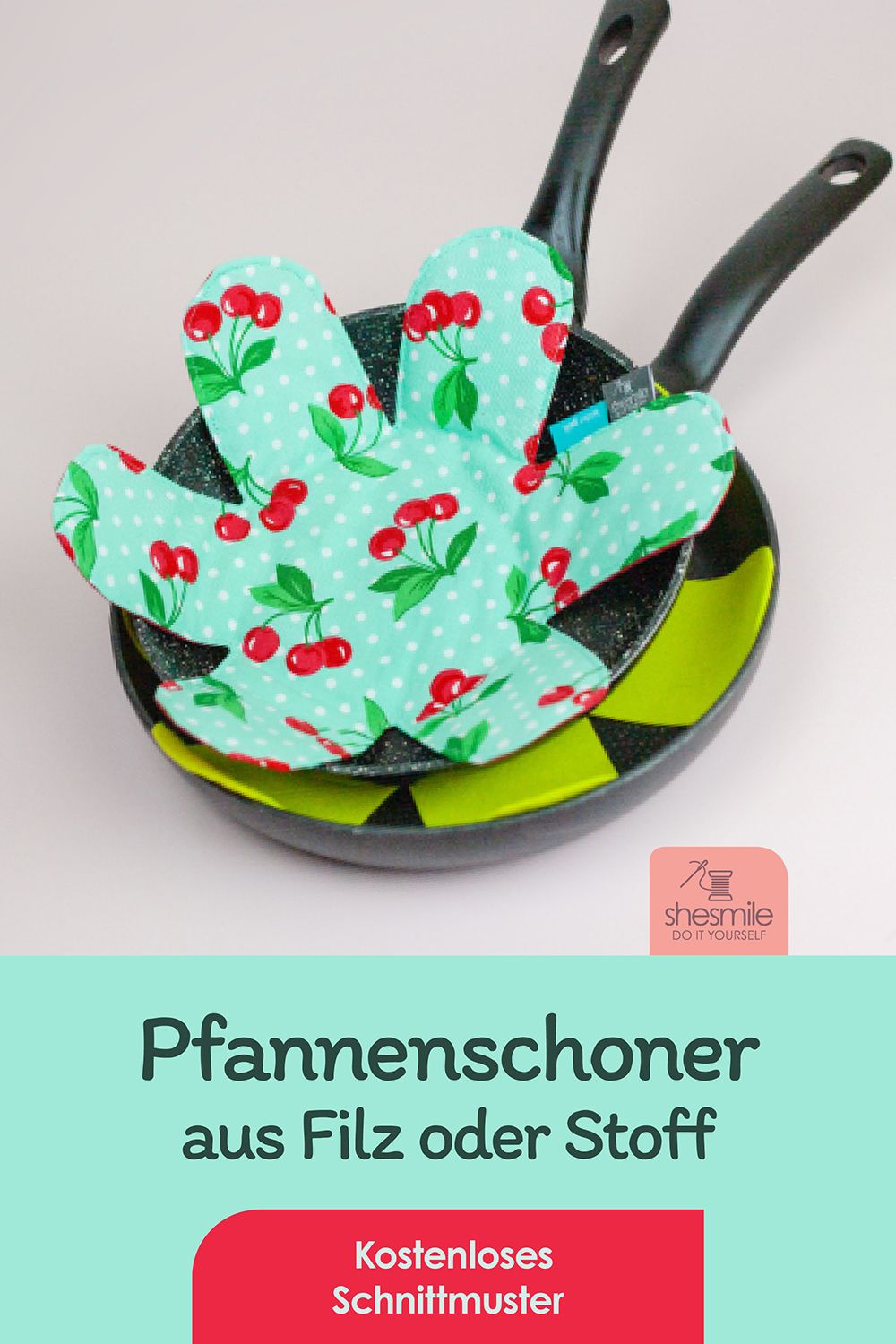 Pfannenschoner aus Filz oder Stoff (Kostenloses Schnittmuster)
