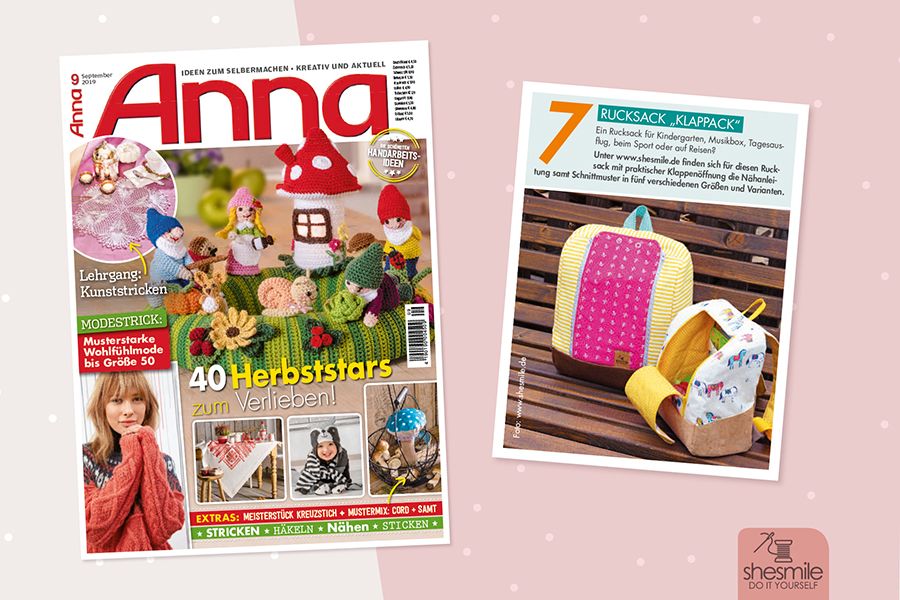 Rucksack KlapPack in der ANNA Zeitschrift (40 Herbststars zum Verlieben)