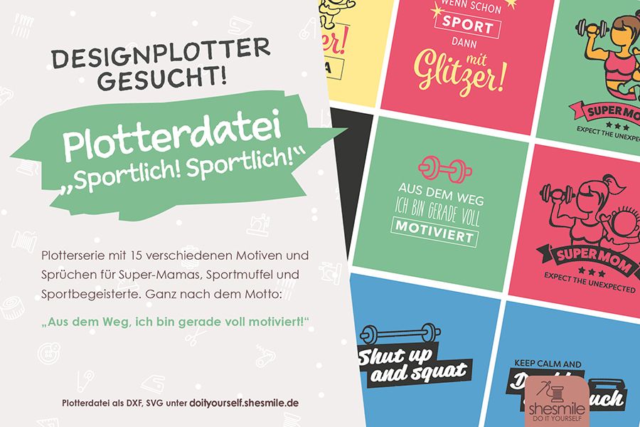 Designplotter gesucht! Sportlich! Sportlich! (Set mit 15 Plotterdateien)