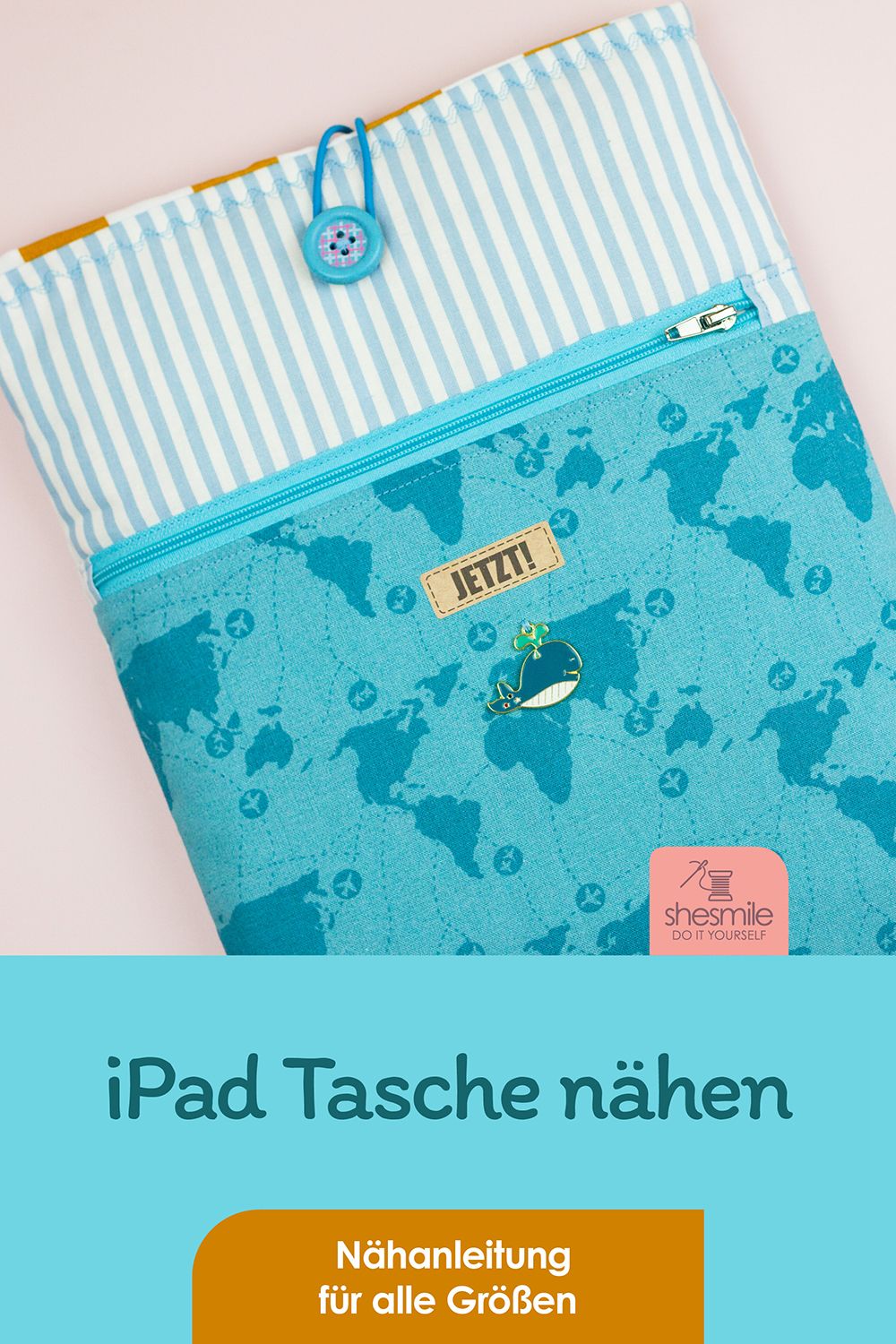 Eine Schutzhülle mit Reißverschlusstasche für das iPad nähen
