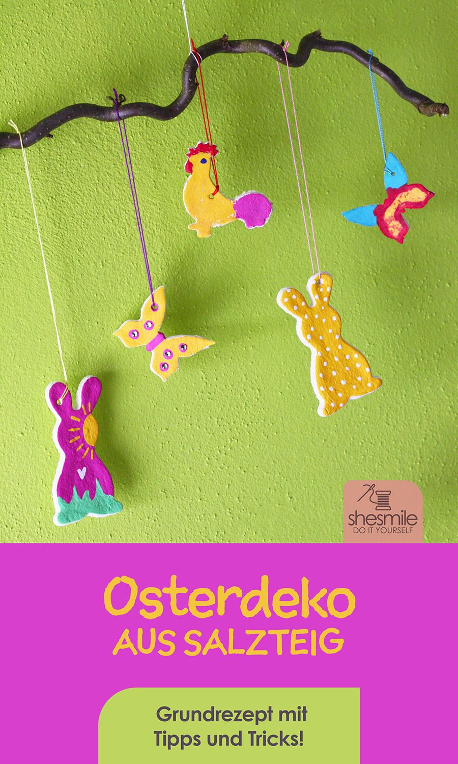 Handabdrücke und Osterdeko aus Salzteig basteln (Rezept und Bastelanleitung)