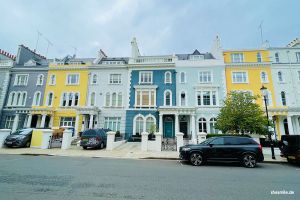 Bunte Häuser in Notting Hill