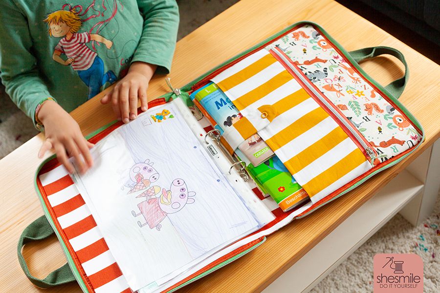 Mama, druckst du mir was aus? Eine Maltasche Orelie für das Vorschulkind nähen. Nähanleitung und Schnittmuster von shesmile. Stoffe und Material von Snaply.