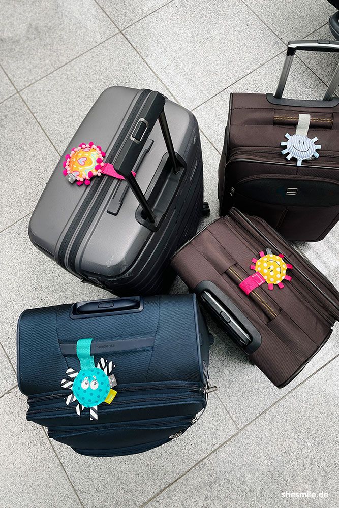 Kofferanhänger "Sunny Holiday" mit Augen zum Aufbügeln nähen