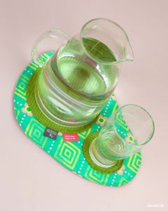 Glasuntersetzer Lieblingsplatz für Karaffe und Wasserglas nähen