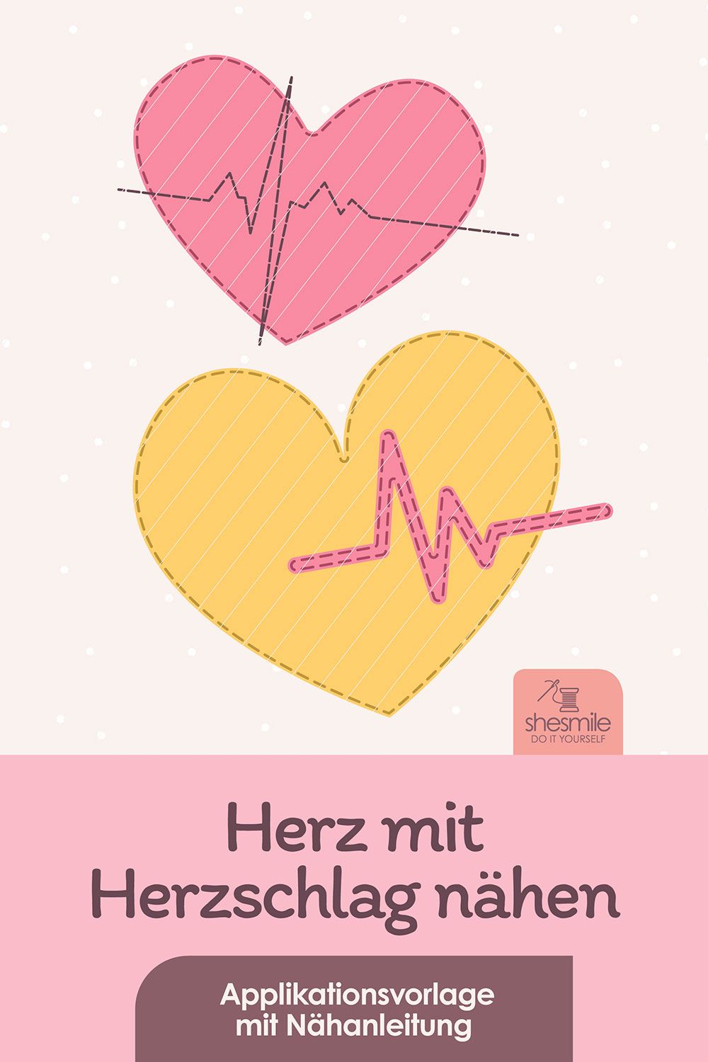 Herz mit Herzschlag als Plotterdatei und Applikationsvorlage