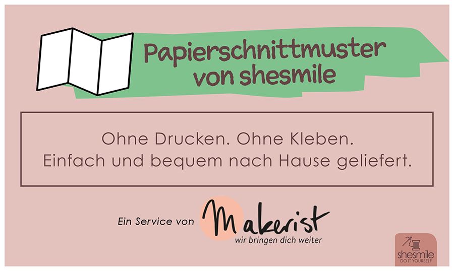 Papierschnittmuster von shesmile - Ohne drucken. Ohne kleben.