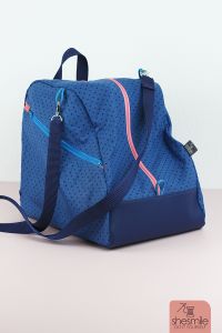 Farblich passend in blau-rose. Genäht nach der Nähanleitung mit Schnittmuster in 3 Größen, Schuhtasche "SusiSkates".