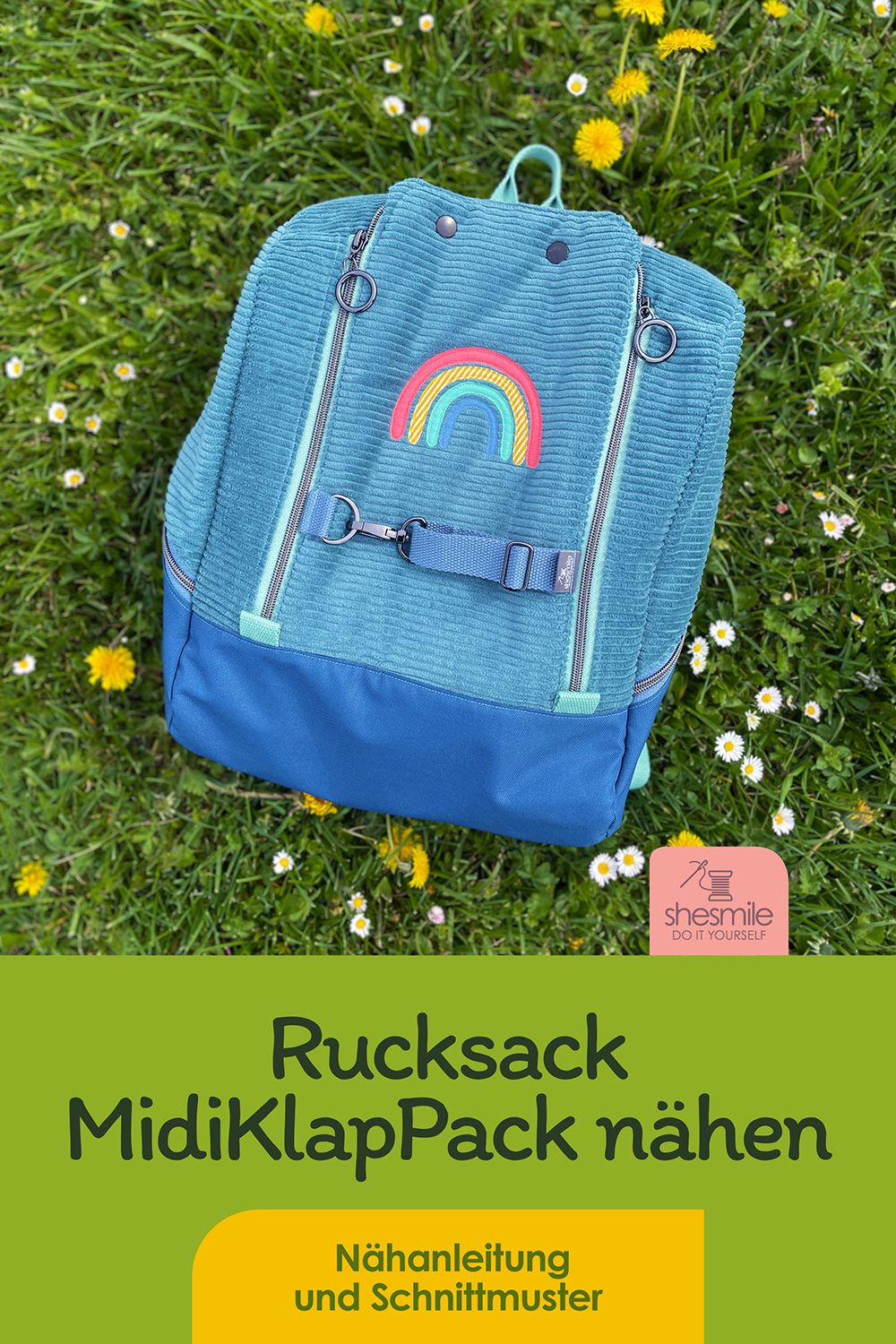 Einen Rucksack MidiKlapPack mit Flaschentasche und Jackengurte nähen