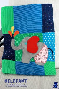 Elefant Nelefant, Applikationsvorlage und Nähanleitung von shesmile