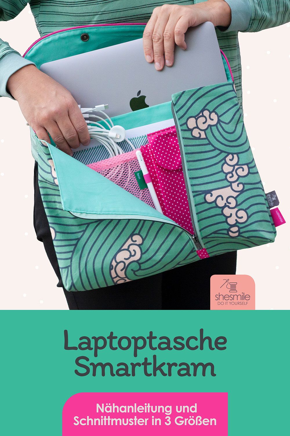 Eine Laptoptasche Smartkram in 14“ Größe für das Apple MacBook nähen