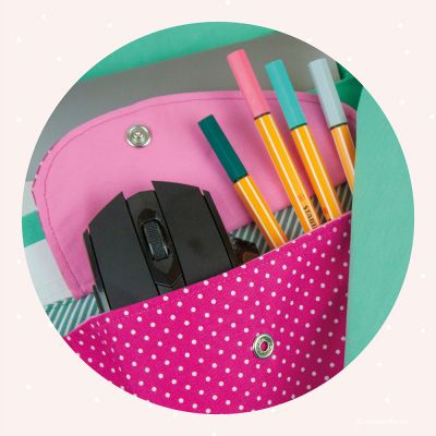 Taschendetail 5/5: Innentasche aus Stoff. Für noch mehr KrimsKrams der in keiner Tablet- oder Laptop-Tasche fehlen darf ...