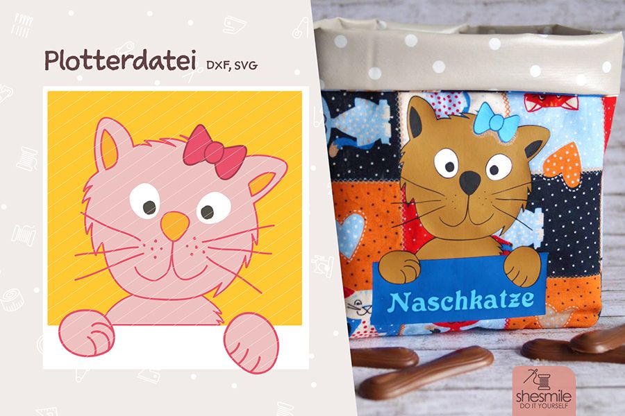 Katze Kantenhocker Kitty (Eine kostenlose Plotterdatei)