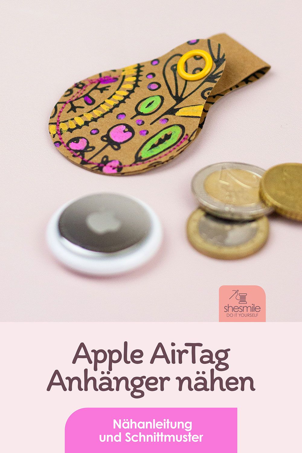 Taschen- und Schlüsselanhänger für Apple AirTags einfach selbernähen