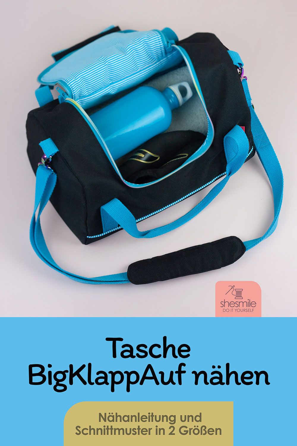 Eine Sporttasche BigKlappAuf passend zum Turnanzug der Tochter nähen