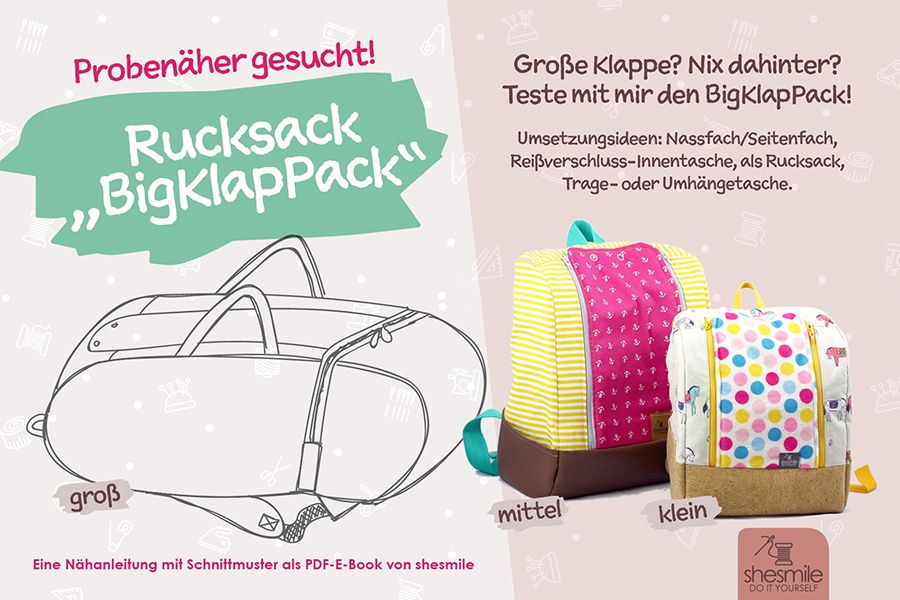 Probenäher gesucht! Rucksack "BigKlapPack" (Nähanleitung und Schnittmuster)