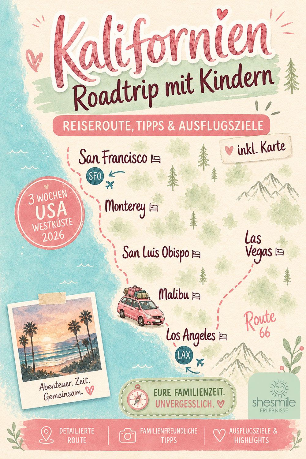 Kalifornien-Roadtrip mit den Kindern (Reiseroute und Ausflugsziele)