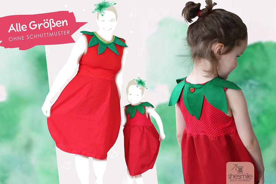 Kostüm "Erdbeere-Ballonkleid" (Nähanleitung für alle Größen)