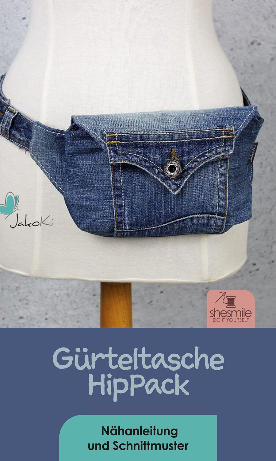 Gürteltasche "HipPack" (Nähanleitung und Schnittmuster in 2 Größen)
