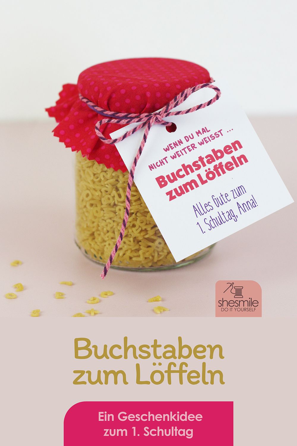 Buchstaben zum Löffeln als Geschenk zum Schulanfang