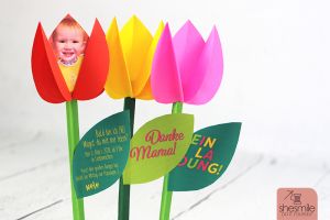 Tulpen aus Papier (Kostenlose Bastelanleitung & Druckvorlage)
