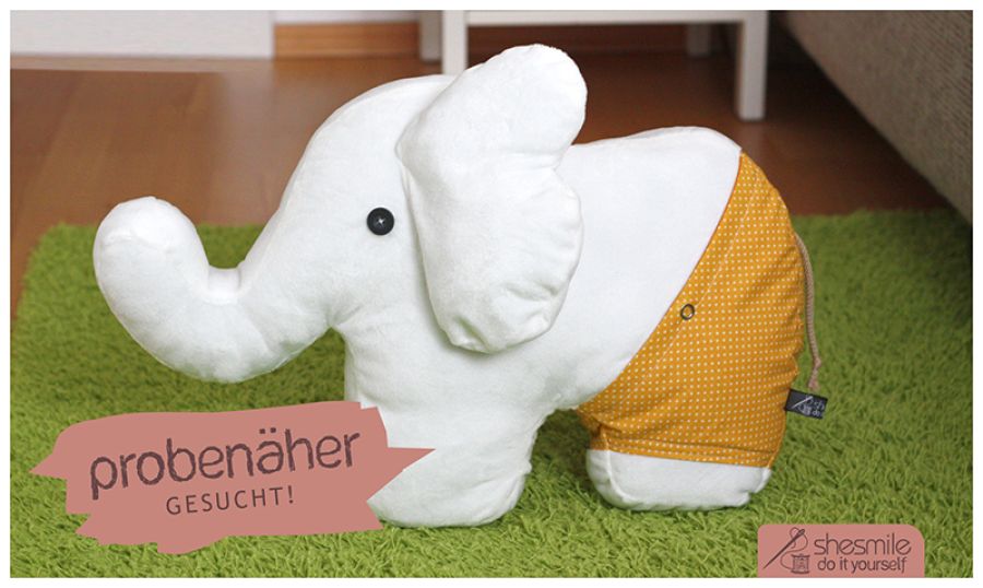Probenäher gesucht! Elefanten-Kuscheltier "Nelefant"