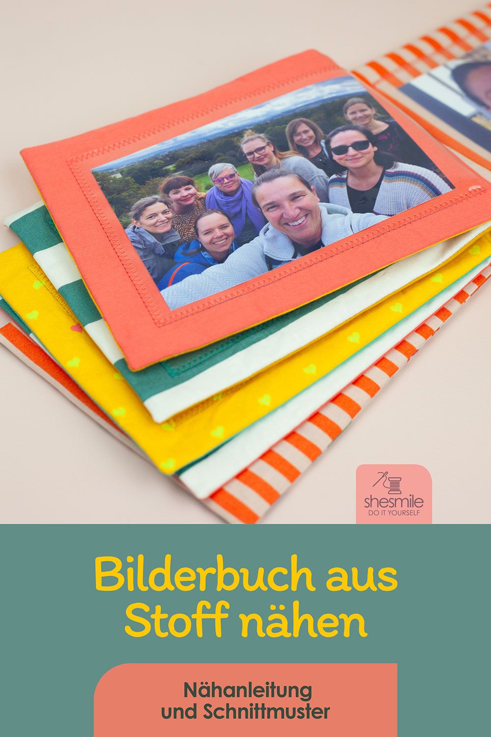 Ein Bilderbuch aus Stoff mit Folientaschen für Fotos nähen